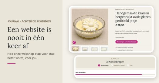 Productpagina en winkelwagen van de vernieuwde webshop van Made in Gorinchem